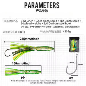TGD Best TR007 <span class=keywords><strong>Esche</strong></span> Artificiali in Silicone Morbido da 9 pollici/22,5 cm per Pesca in Acque Profonde, Daisy Chain UV, Esca per Marlin, Tonno, Polpo, Esca da Traina - Product Image 2