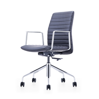 Chaise de bureau exécutive moderne en cuir de haute qualité avec hauteur réglable et pivotante pour bureau à domicile, atelier, salle de réunion