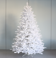 Sapin de Noël artificiel floqué et givré, pré-éclairé avec lumières LED blanc chaud/jaune, base métallique, pour décoration intérieure et festive