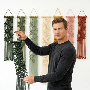 Tenture murale ethnique la plus aimée avec patchwork et appliques Panneau en bois traditionnel fait main - Product Image 1