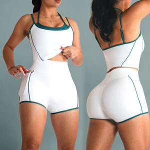 2026 운동복 스포츠 액티브웨어 스포츠웨어 액티브 요가 반바지 짐 탑 피트니스 세트 여성용 운동복 피트니스 2피스 세트 - Product Image 3