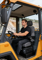 Siège d'opérateur universel confortable en cuir pour grue, cabine de voiture modifiée, engin de construction, siège de conducteur