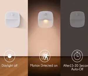 Lampu sensor gerakan baterai, dua lampu yang dapat disesuaikan di samping lampu kamar tidur ruang tamu dapur lampu malam pintar rumah
