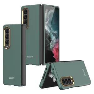 GKK Popular Phone Case For SAMSUNG Galaxy Z Fold 4 Fold 5 Hard PC Phone Cases For Samsung Z Fold 5 Come With Camera Gold Lens