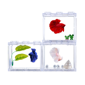 Mini Transparant Acryl Aquaria Kleine Desktop Plastic Bettas Box Ruimtebesparende Bouwstenen Voor Goudvissen Voor Buiten Leven - Product Image 1