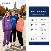 Ensemble de survêtement brodé pour homme Printemps 2026 – Hoodie oversize sportif, uniforme scolaire par sublimation pour jeunes, ensemble d'entraînement, pull à capuche