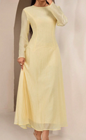 Robe musulmane YKD128 jaune rose, légère, douce et confortable, design traditionnel innovant, look décontracté, robe musulmane pour femmes, islamique