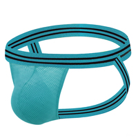 Jockstrap pour homme en coton et élasthanne, rayé, ceinture de 2,5 cm, 95 % coton, 5 % élasthanne, poche en maille respirante tissée |   Sous-vêtements avec logo personnalisé