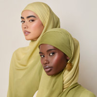 Nouveaux Hijabs Premium Ombre en Modal, Bords Doublement Cousus, pour Femmes Musulmanes, en Tissu Délicat de Rayonne Viscose, Longue Écharpe Châle à Blocs de Couleurs