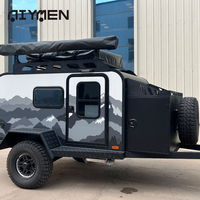 Mini caravane tout-terrain hybride, camping-car, remorque de camping, véhicule tout-terrain, capacité de couchage pour 2 personnes, système de suspension indépendant