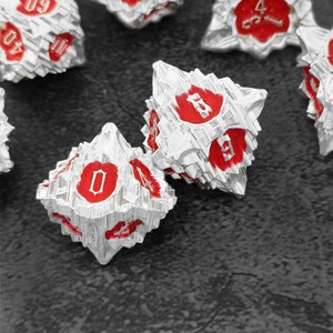 Juego de dados poliédricos de acrílico y metal Accesorio de juego de rol de mesa de 14 piezas para juegos DND Inspirado en Multiple Lotus - Product Image 6