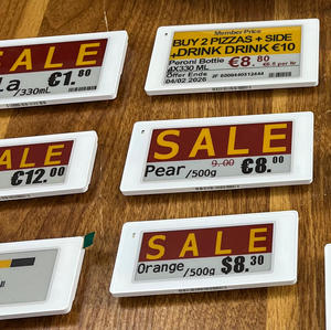 ป้ายราคาอิเล็กทรอนิกส์ขนาด 2.13 นิ้ว แบบ E-Ink สำหรับร้านขายของชำ พร้อมจอแสดงผล E-Paper ระบบ NFC และระบบ EAS Cloud - Product Image 1