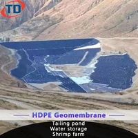 Черные геомембраны для прудов с креветками: HDPE/LDPE пленка-вкладыш 1.5мм, 2мм; барьер от корней деревьев 1мм; геомембрана для плотин 1мм