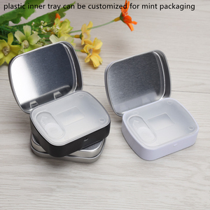 In Stock 58x45x15mm Mini Rectangular/Square <strong>White</strong>/<strong>Black</strong> Brow Soap/<strong>Mint</strong>/Candy/Chewing Gum Packaging Metal Hinged Tin Box/Case/Can - Product Image 4