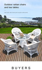 Conjunto de Muebles de Jardín de Ratán para Exteriores, <span class=keywords><strong>Sillas</strong></span> <span class=keywords><strong>y</strong></span> Mesas de Té, Combinación de <span class=keywords><strong>Sillas</strong></span> de Ratán para Patio, Villa, Balcón <span class=keywords><strong>y</strong></span> <span class=keywords><strong>Terraza</strong></span> - Product Image 6