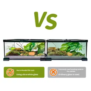 Maßgefertigtes Reptilien-Terrarium & <span class=keywords><strong>Vivarium</strong></span> Schwarzes Gehäuse mit Superweiß-Glasseiten Hohe Transparenz - Product Image 2