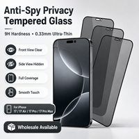 Protection d'écran en verre trempé anti-espion, design anti-regard indiscret, dureté 9H, ultra-fin 0,33 mm, compatible avec tous les modèles 12 Pro Pro Pro Max