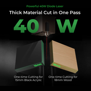 Grabador y Cortador Láser de Diodo Encapsulado de Alta Precisión S1 40W Deluxe para Uso Profesional en Madera, MDF, Papel, Cuero, LAS/DXF - Product Image 2
