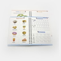 Libros Educativos para Niños con Encuadernación Espiral y Impresión Personalizada, Cuaderno Mágico a Todo Color en Inglés y Francés con Bolígrafos
