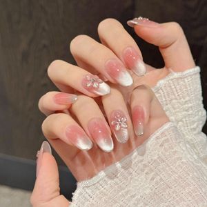 Uñas Postizas de Acrílico 3D <span class=keywords><strong>con</strong></span> <span class=keywords><strong>Diseño</strong></span> de Flor de Hielo, Color Rosa Pálido <span class=keywords><strong>Transparente</strong></span>, <span class=keywords><strong>Manicura</strong></span> de Verano - Product Image 2