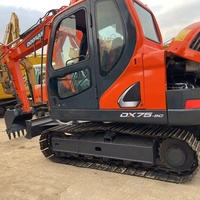 Mini-excavatrice sur chenilles Doosan DX75 DX75-9C DX80 de 7 et 8 tonnes, vente directe d'usine, vente en gros et au détail
