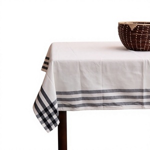 Striped Cotton Linen <b>Tablecloth</b> <b>Square</b> Minimalist Washable Home Decorative Cover - Product Image 1