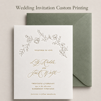 Invitations de mariage personnalisées modernes, dorées à chaud, avec monogramme en relief, design personnalisé, imprimées avec enveloppes