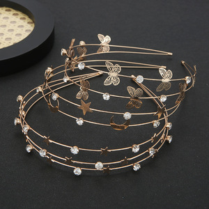 Corona Luna <span class=keywords><strong>Estrellas</strong></span> Accesorios para el cabello Boho Boda Nupcial Postizo con aleación chapada en oro Cristal Único Estilo bohemio Horquilla - Product Image 5