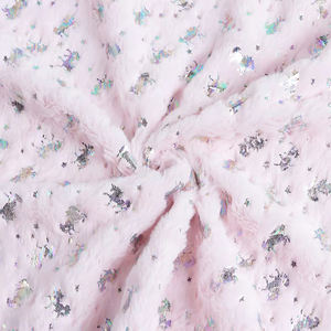 รีไซเคิล SHAOXING โรงงานผู้ผลิตกระต่ายผมฟอยล์ผ้า 2 สีรูปแบบยูนิคอร์นผ้าขนแกะตุ๊กตานุ่มพิเศษ - Product Image 5