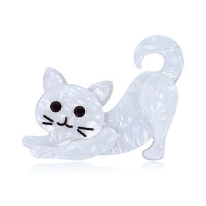 Broche de resina acrílica y lucita con diseño de animal, pinza para el pelo, llavero, imán para nevera con diseño de gato, joyería artesanal transfronteriza, estilo europeo y americano. - Product Image 5