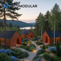 Casa Modular Prefabricada Ecológica de Acero y Aluminio para Turismo, Oficina, Dormitorio, Alojamiento, Llave en Mano, Directo de Fábrica, Certificación ISO
