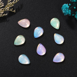 Strass en verre cristal en forme de goutte d'eau, dos plat, irisé, pour décorations d'ongles, accessoires de bijoux DIY, colorés et scintillants - Product Image 2