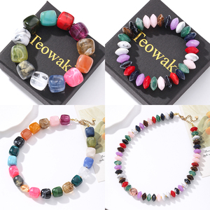 Collar de acrílico TeoWaki de 7 estilos, collar de cuentas de ábaco con cadena extensible ajustable, joyería de moda para mujer, venta <span class=keywords><strong>al</strong></span> por mayor - Product Image 5