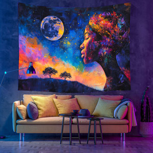 Blacklight UV phản ứng phát sáng trong bóng tối Glow Đảng Neon <span class=keywords><strong>psychedelic</strong></span> <span class=keywords><strong>Trippy</strong></span> sương mù treo tấm thảm cho phòng khách phòng ngủ - Product Image 1