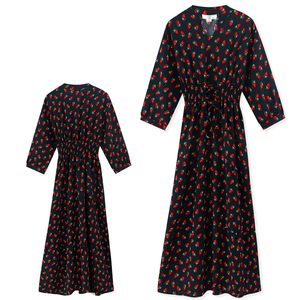 Venta al por mayor personalizable de las mujeres 2026 pre-<span class=keywords><strong>orden</strong></span> Maxi vestido con cintura alta estampado floral vestido de vacaciones de verano - Product Image 1