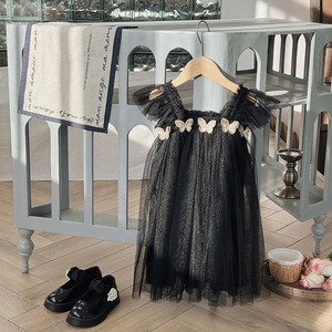 <span class=keywords><strong>Vestito</strong></span> in Rete per Bambine <span class=keywords><strong>con</strong></span> <span class=keywords><strong>Farfalle</strong></span>, Maniche a Volant Estive, Gonna da Principessa, Abbigliamento Dolce per Bimbe - Product Image 5