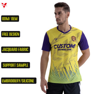 Футбольная футболка с сублимационной печатью для мужчин, новый сезон, с коротким рукавом, вышитым логотипом, быстросохнущая, дышащая спортивная одежда Z259018 - Product Image 1