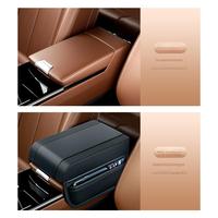 Coussin de protection universel en cuir pour accoudoir de voiture avec boîte de rangement et extension en mousse à mémoire de forme pour Hyundai (position avant)