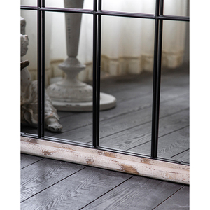 <span class=keywords><strong>Espejo</strong></span> de Pared con Marco de Madera Blanca Envejecida, Estilo Rústico Vintage, con Vidrio Arqueado - Product Image 4