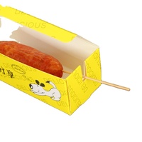 Boîte à collation, boîte à emporter, boîte pour hot-dog/burger/sandwich en papier kraft avec revêtement UV, vernissage, gaufrage et estampage, adaptée aux aliments