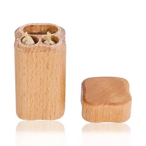 Wholesale Wood Bamboo Smoking Stash Tank Tobacco Cigarette Container Tobacco Box + Lighter Holder