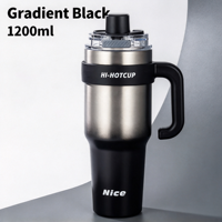 Tasse isotherme sous vide en acier inoxydable grande capacité avec revêtement céramique, maintien au froid 12-24h, portable, cadeau idéal pour la voiture