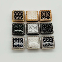 Boutons arabes à bordure dorée géométrique en alliage de zinc, fermeture quatre pièces recouverte de tissu, lavable, pour vêtements arabes, personnalisable, luxueux
