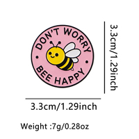Spilla in Smalto Morbido 'Don't Worry Bee Happy' per Zaini, Spilla con Citazioni per Vestiti, Badge per Uomo, Gioielli Decorativi