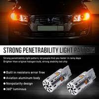 Offre Spéciale 7440 ampoule Led ambre sans erreur Canbus intégré résistance clignotant lumière Signal arrière frein arrêt ampoule DRL inversée