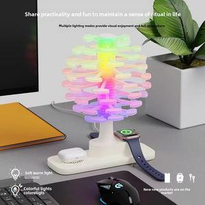 New Creative Gift Spiral Tree <b>Wireless</b> Charging Atmosphere Desk Lamp Mobile Phone Headset Watch <b>Wireless</b> Charging Night <b>Light</b> - Product Image 2