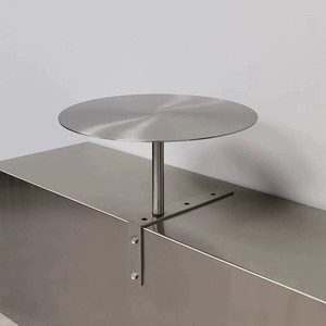 Table ronde murale robuste et peu encombrante en acier inoxydable, table de bistrot, table de café, table de bar, table d'appoint - Product Image 1