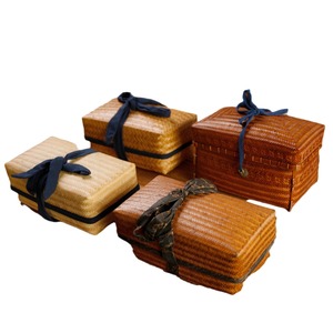 Handmade Bamboo Woven Storage <b>Box</b> Rectangle With Straps For Tea Packaging Craft <b>Gift</b> - Product Image 5