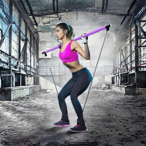 Gedeng Tragbares Heim-Fitnessgerät 3-teiliges Pilates-Stangen-Set TPE-Widerstandsbänder Ganzkörper-Workout-Unterstützung für Männer und Frauen - Product Image 3