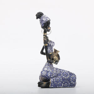 Mueble para Vinos Decorativo de Resina con Diseño Retro Africano de Mujer Negra para Sala de Estar <span class=keywords><strong>y</strong></span> Porche - Product Image 3